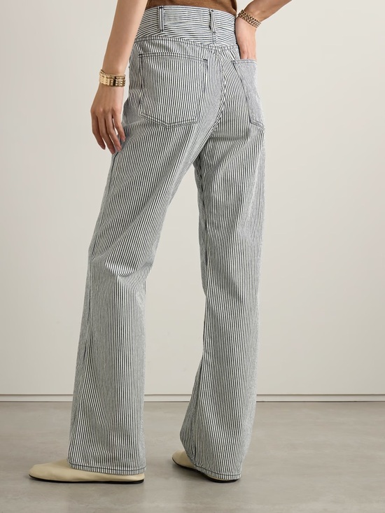 Nili Lotan Denim - Nili Lotan Black & White Pinstripe Straight-Leg Jeans